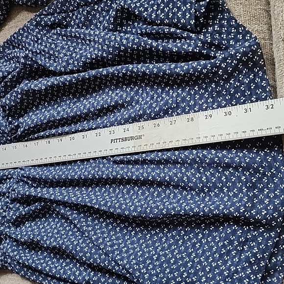 Free People Navy Floral Smocked Long Sleeve Dress Boho Romantic - Picture 11 of 12